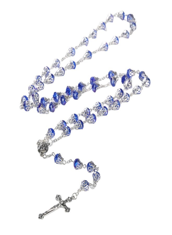 CACALOSS Christian Rosarys Necklace Crystal Rosarys Necklace Jesus Cross Rosary For Baptism Prayers - Image 1